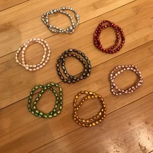 Multi-Colored Cultured Freshwater Pearl Bracelets